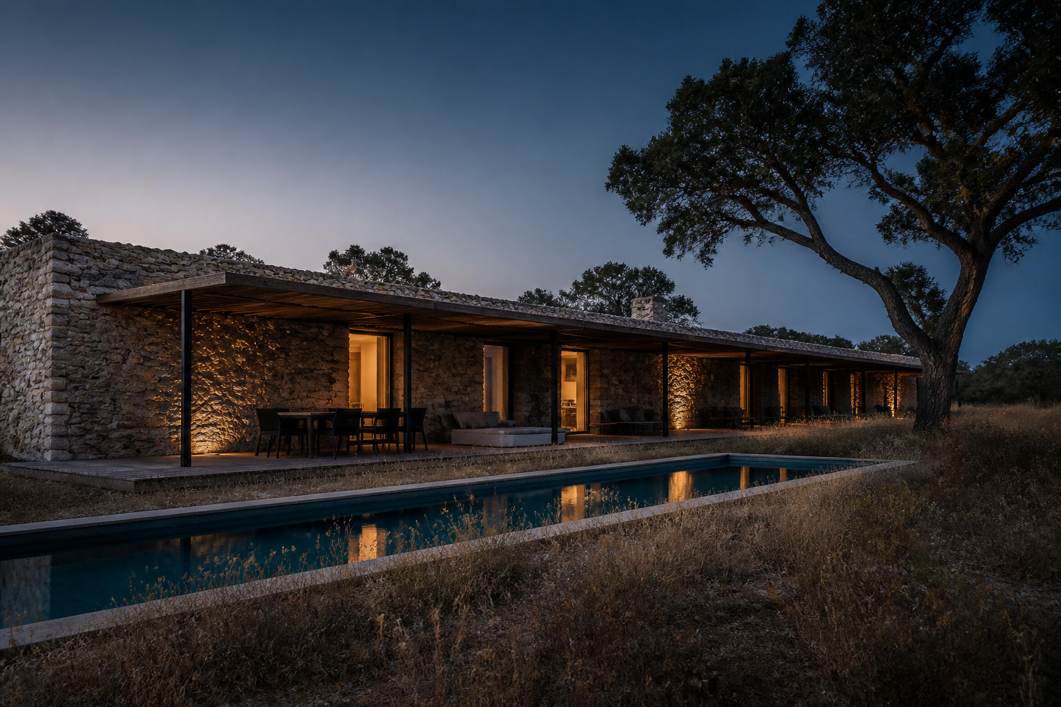 Stone Retreat, exterior visualization